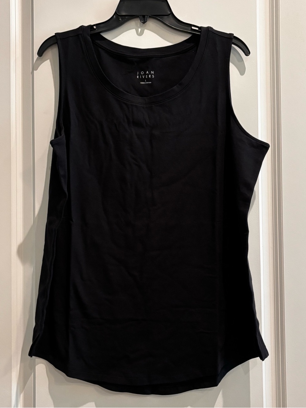 Joan Rivers Black Sleeveless Tank Top Large NWT Stretch Layering Shell